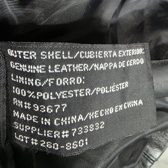 Womens Worthington Black Leather Jacket Full Zip Front & Tailored Fit Size M - Picture 3 of 6